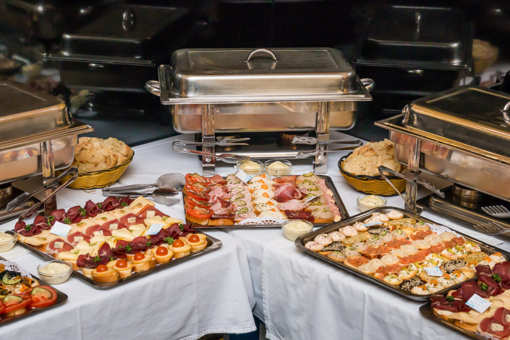 Catered Food On Table - Graduation Party Ideas